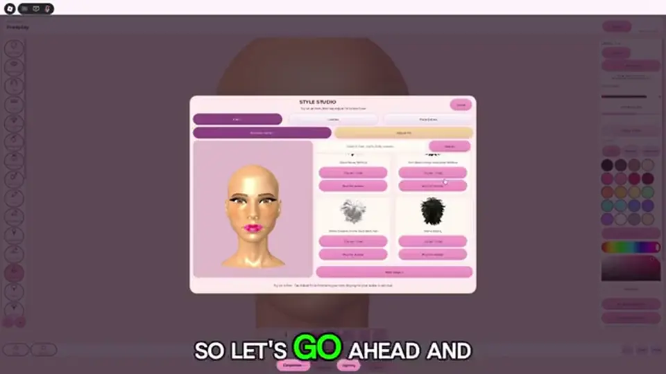 Makeup Mania avatar with hair equipped after the face is painted
