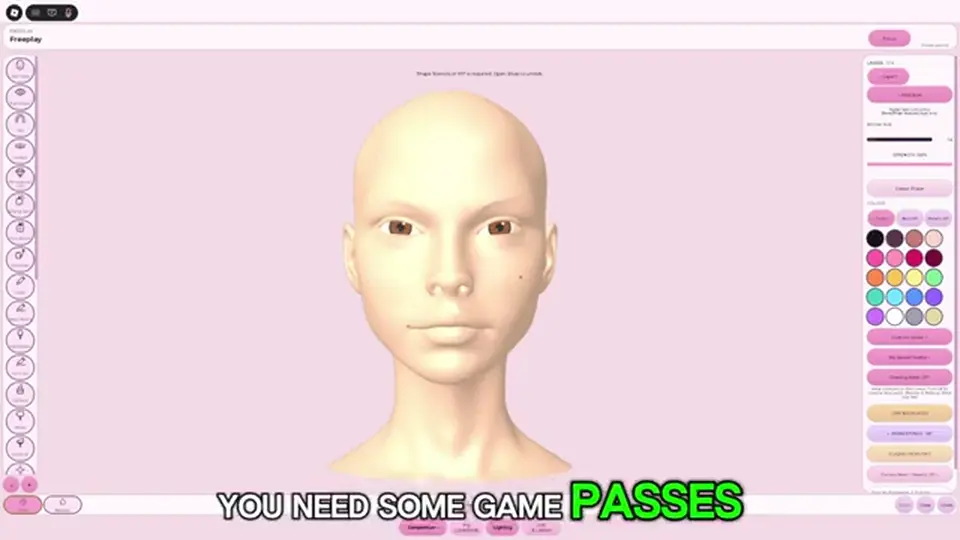 Makeup Mania side toolbar HUD used to scan for a Codes button